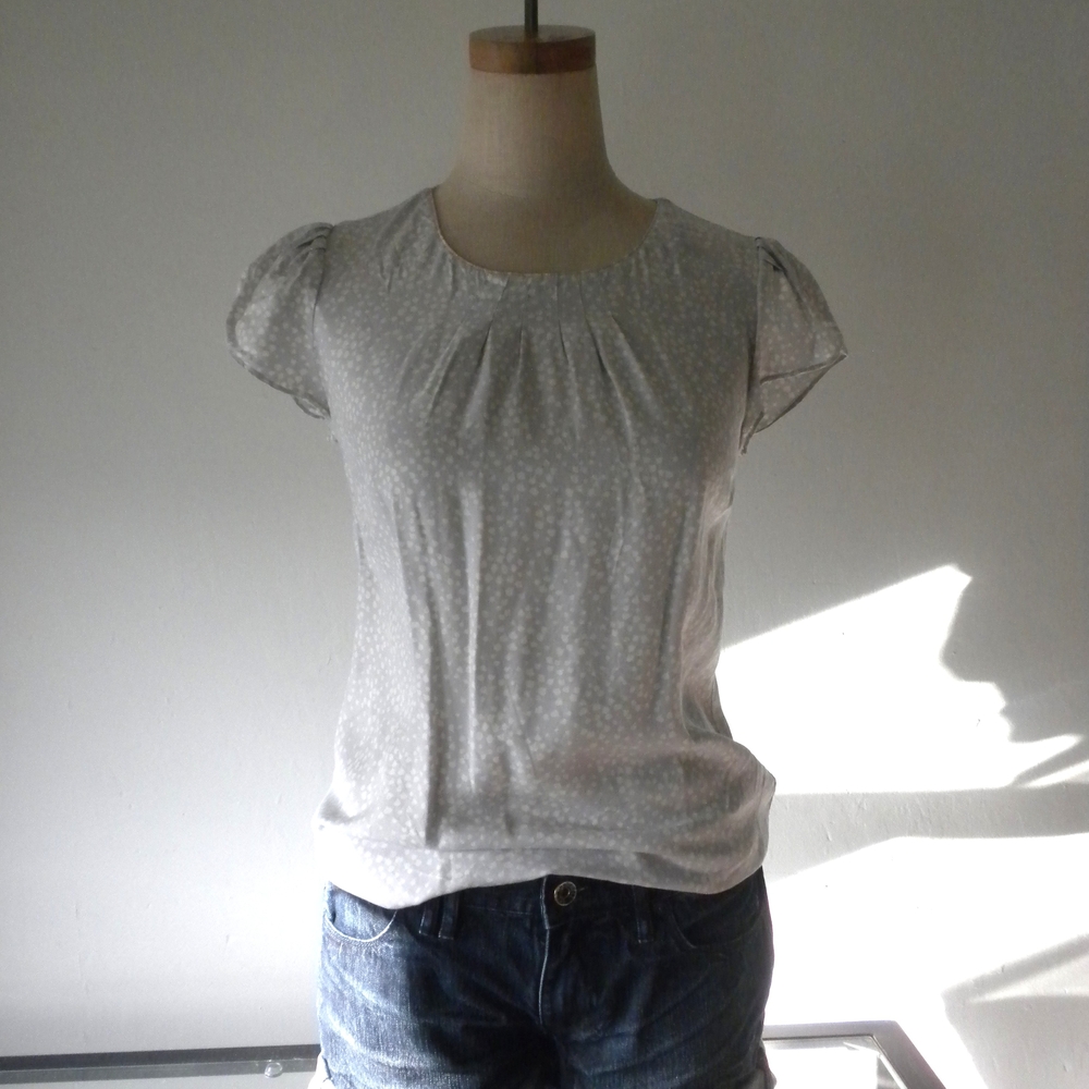 Boden Light Gray Blouse with Textured Design